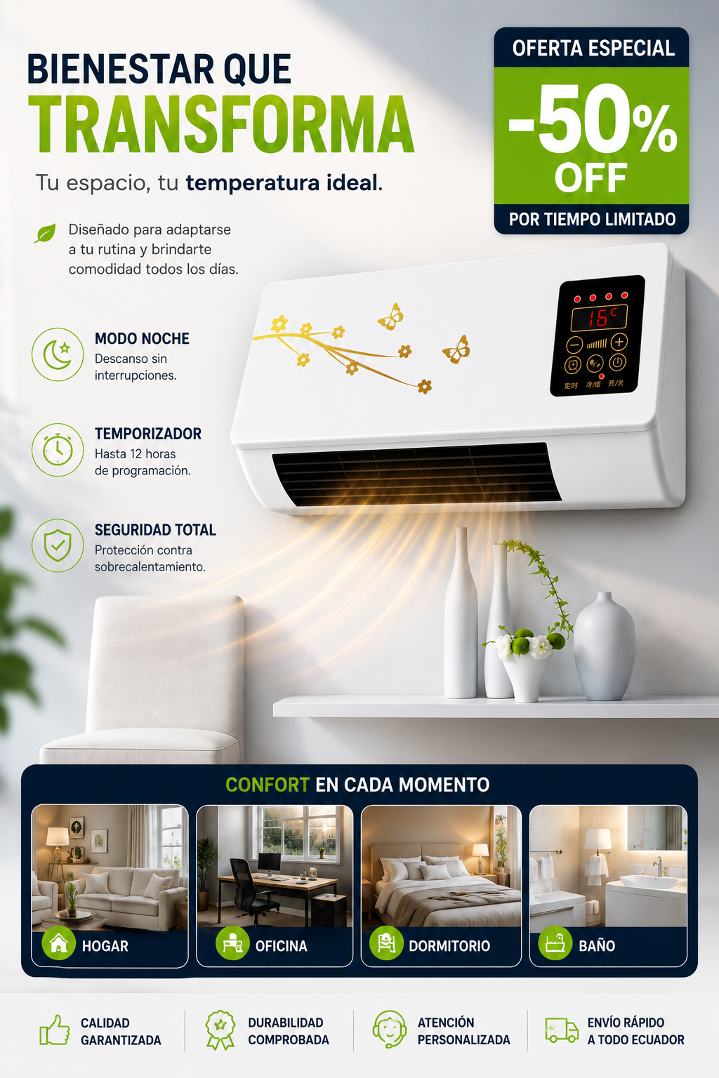 DualTemp - Ventilax Portátil, Potente y Económico 50% OFF