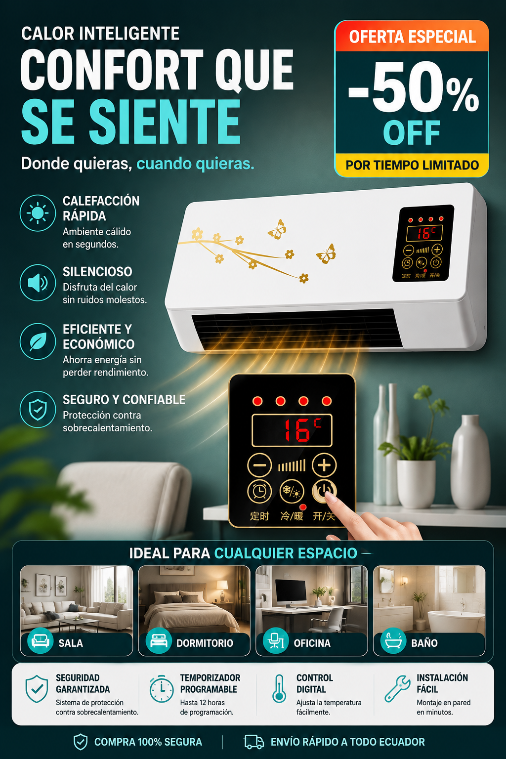 DualTemp - Ventilax Portátil, Potente y Económico 50% OFF