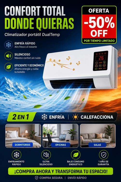 DualTemp - Ventilax Portátil, Potente y Económico 50% OFF - COMPRALIA